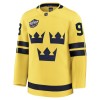 Schweden 4 Nations Face Off 2025 Fanatics Premium Mika Zibanejad Gelb Trikot - Herren